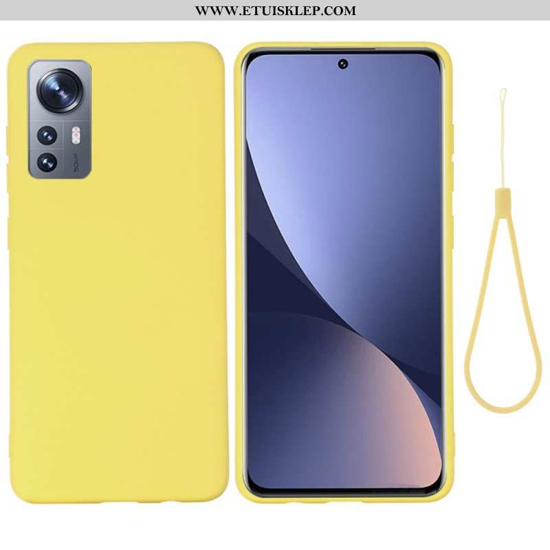 Etui do Xiaomi 12 / 12X Płynny Silikon Ze Smyczą